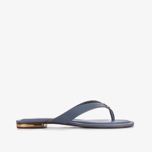 Chinelo Azul Jeans Couro