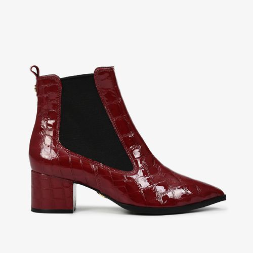 Bota Vinho Cabernet Couro Croco