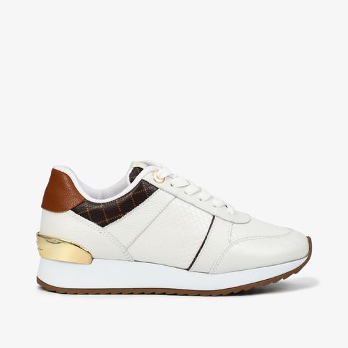 Tênis Jogger Branco Caramelo Monograma Couro