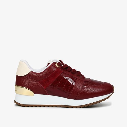 Tênis Jogger Vinho Cabernet Couro Croco