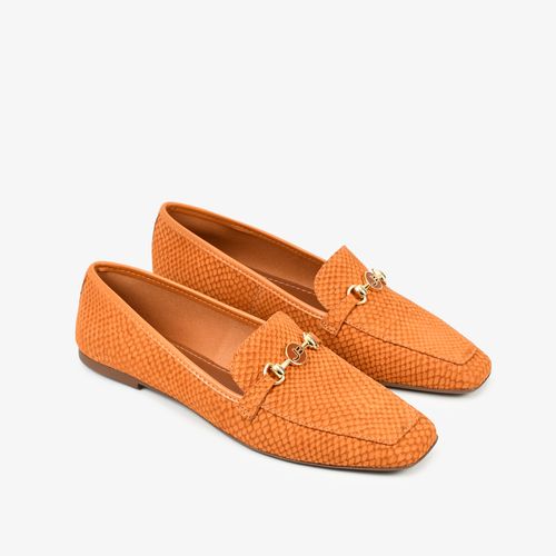 Loafer Bridão Caramelo Tanino Couro Snake