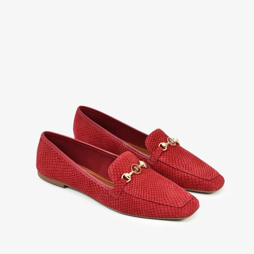 Loafer Bridão Vinho Cabernet Couro Snake