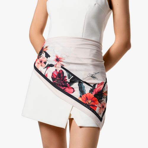 Lenço Alma Andina Nude Carvalho Floral Tecido