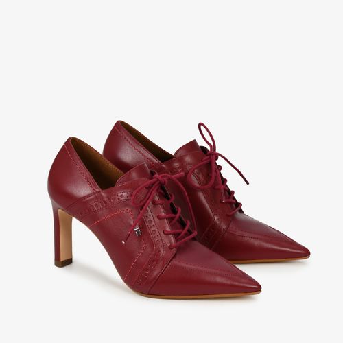 Scarpin Fechado Vinho Cabernet Couro