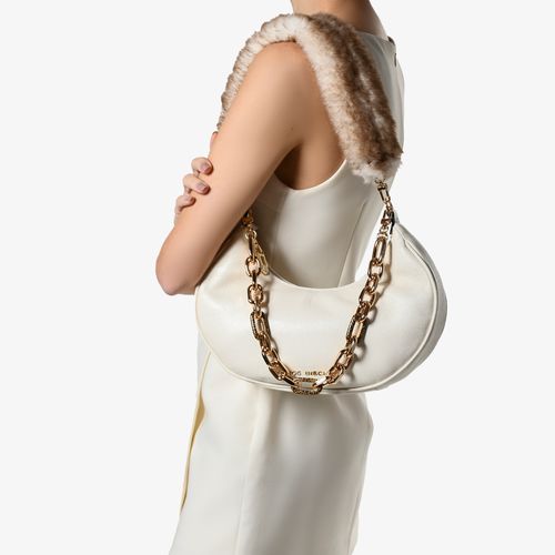 Bolsa De Ombro Off White Cordilheira Alça De Pelo Removível Couro