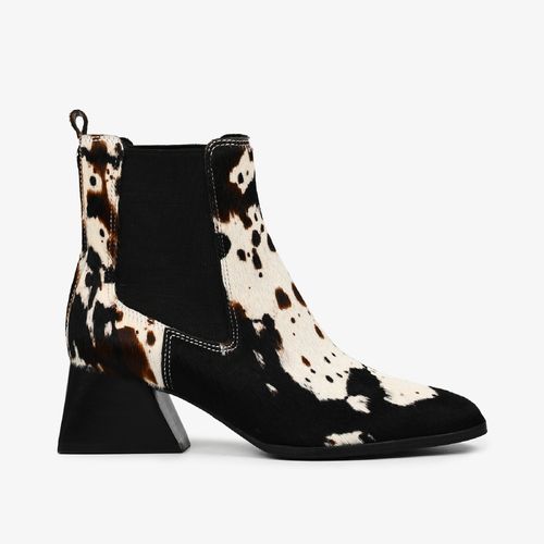 Bota Cow Print Natural Couro