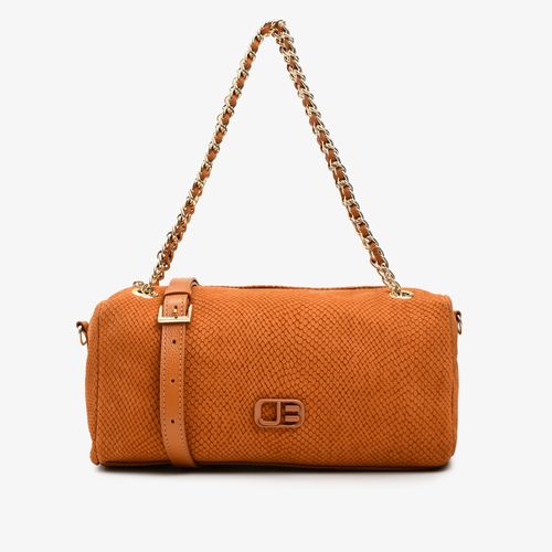 Bolsa De Ombro Caramelo Tanino Couro Snake