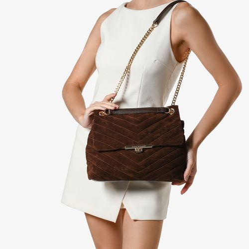 Bolsa De Ombro Marrom Terroir Camurça