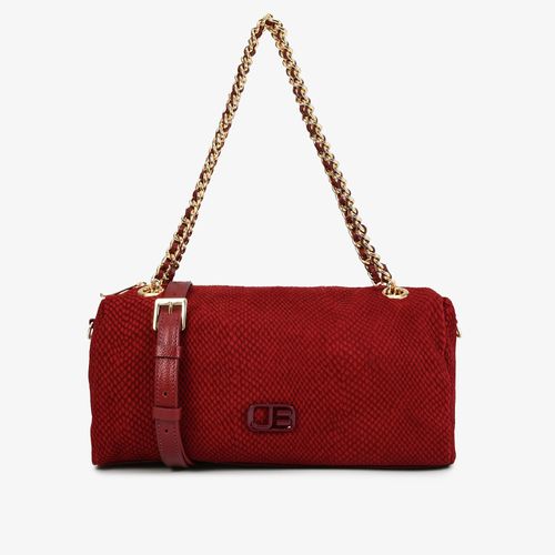 Bolsa De Ombro Vinho Cabernet Couro Snake