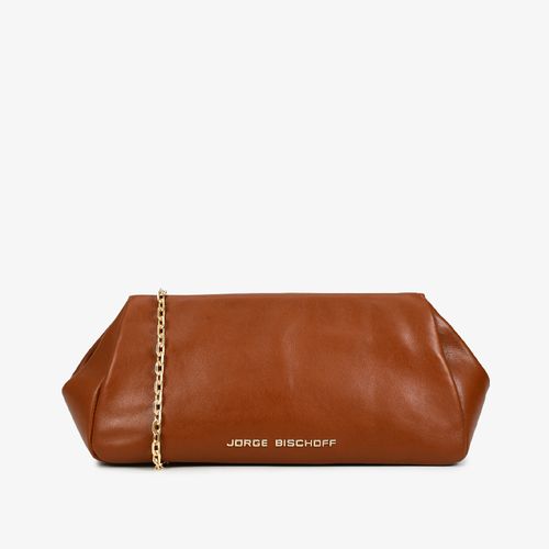 Bolsa Clutch Marrom Tabaco Couro