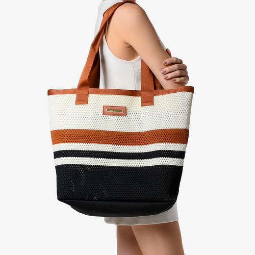 Bolsa Shopping Tecido Multi Estampado