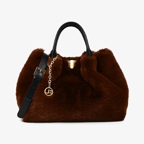 Bolsa Tote Pelo Marrom Dark Rum Alça Couro