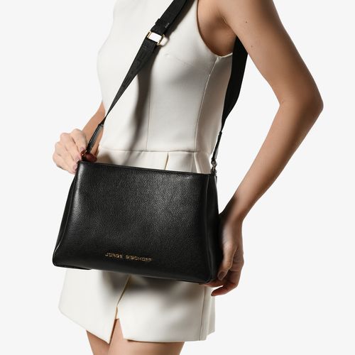 Bolsa Transversal Preto Couro