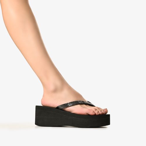 Chinelo Plataforma Preto Jb