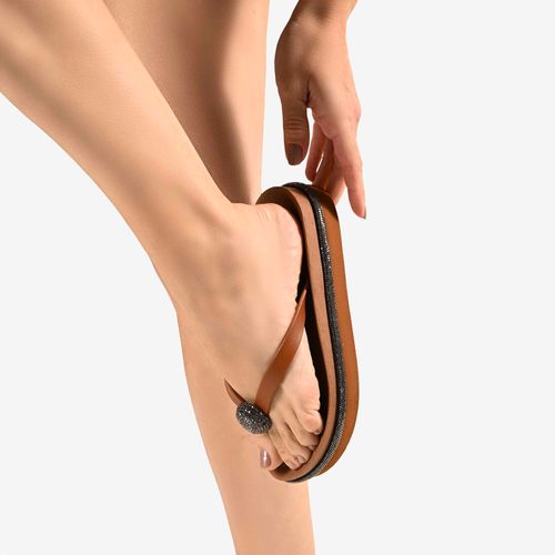 Chinelo Slide Caramelo Andina Jb