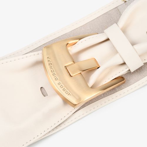 Cinto Largo Cordilheira Off White Couro
