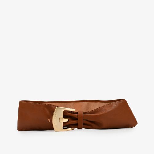 Cinto Largo Marrom Tabaco Couro