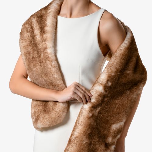Estola Nude Natural Tecido Pêlo