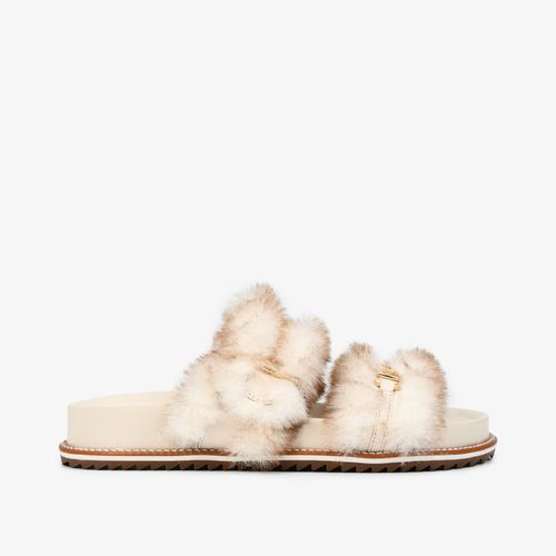 Slide Off White Cordilheira Fivelas Plumas