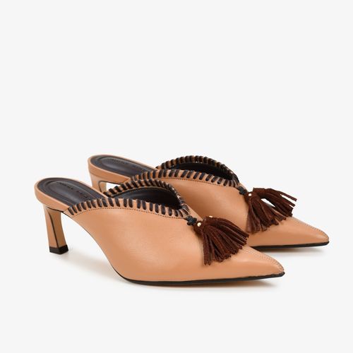 Mule Caramelo Álamo Couro