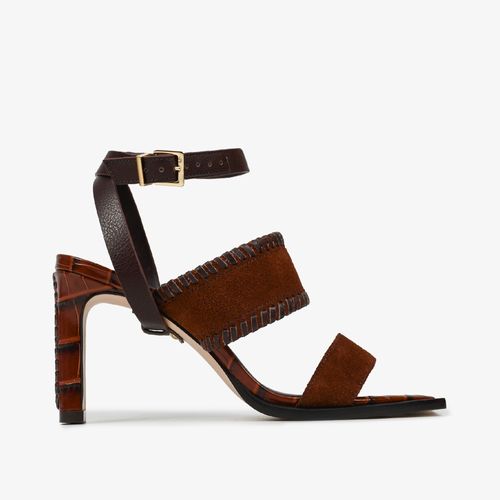 Sandália Tira Removível Marrom Terroir Couro Camurça