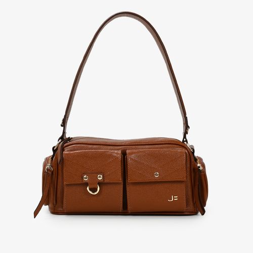 Bolsa Baguete Marrom Tabaco Couro