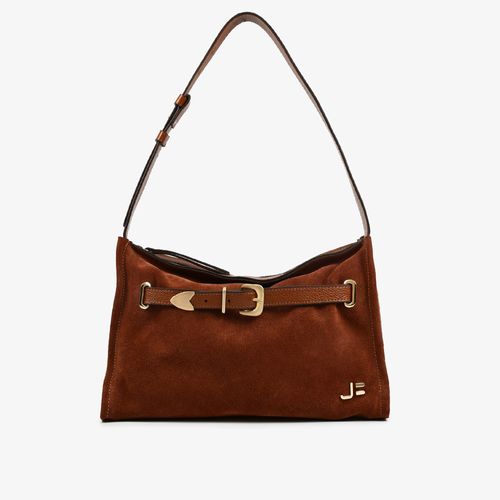 Bolsa De Ombro Marrom Tabaco Camurça