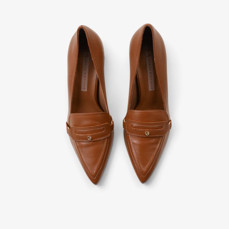 Scarpin Caramelo Mascavo Couro - Jorge Bischoff | Sapatos, Bolsas